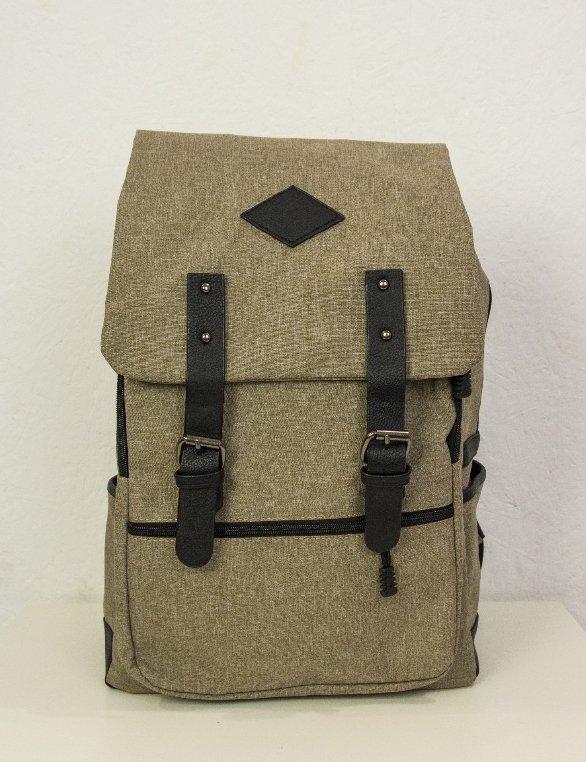 Huxley and Grace Ανδρικο μπεζ υφασματινο Backpack με τσεπακια 50502B